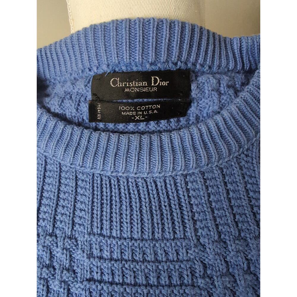 Christian Dior chunky grandpa preppy basket weave XL luxury sweater - Picture 9 of 10
